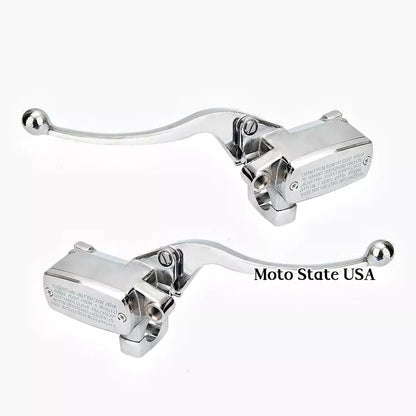 CHROME BRAKE MASTER CYLINDER CLUTCH LEVERS FOR Honda VTX 1800C (2002-2008)