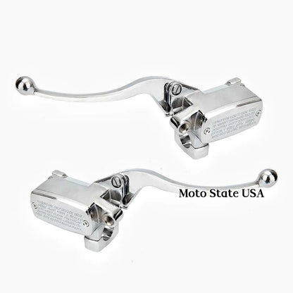 CHROME BRAKE MASTER CYLINDER CLUTCH LEVERS FOR Honda VTX 1800C (2002-2008)